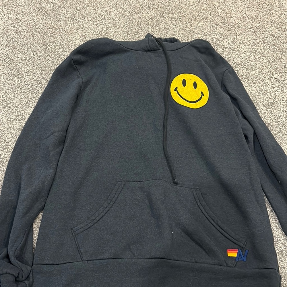 Aviator Nation Smiley Relaxed Sweatshirt - Charcoal